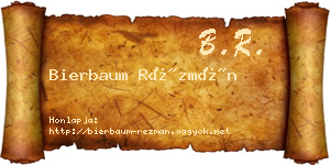 Bierbaum Rézmán névjegykártya